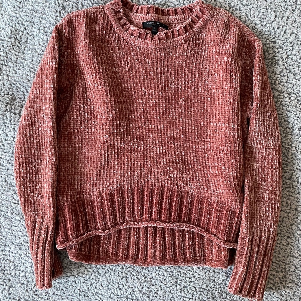 Velvet Crochet Sweater — Size L